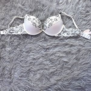 White with  black lace Victoria’s Secret bra